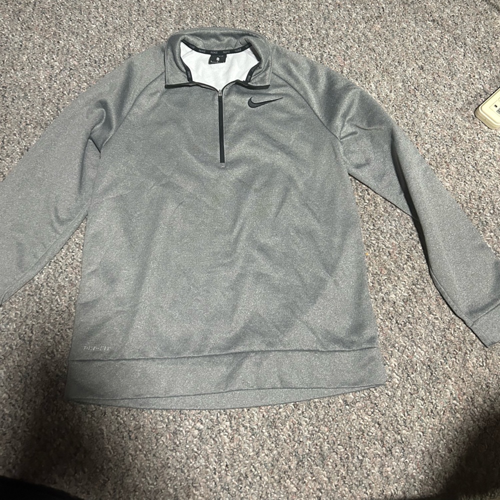 Nike Heather Gray Quarter-Zip Pullover